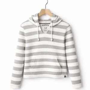Aeropostale Hoodie in Gray and White Stripes